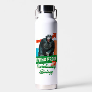 Funny Evolutionary Biology Chimp Humor Water Bottle