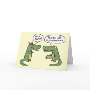 Funny Ex Husband Alligator Purse Card