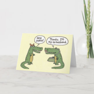Funny Ex Husband Alligator Purse Card