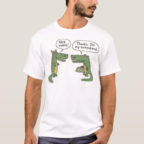 Funny Ex Husband Alligator Purse T_Shirt