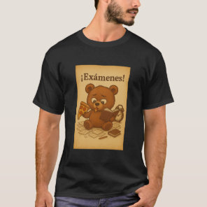 Funny Exam Stress Bear | Cute Study Meme Illustrat T-Shirt