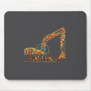 Funny Excavator Christmas Graphics Lights Lover  Mouse Pad