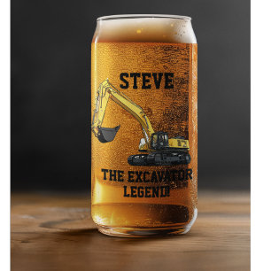 Funny Excavator Legend Heavy Equipment Operator Can Glass