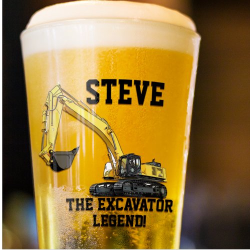 Funny Excavator Legend Heavy Equipment Operator Glass