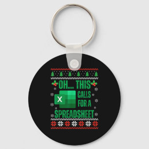 Funny Excel Spreadsheets Christmas Sweater Lover A Keychain