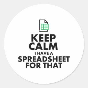 Funny Excel Spreadsheets Lover Gift Classic Round Sticker