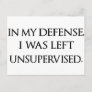 Funny Excuse Quote Witty Manly Typography Quotes Postcard