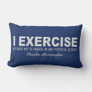 Funny Exercise custom name & color throw pillows