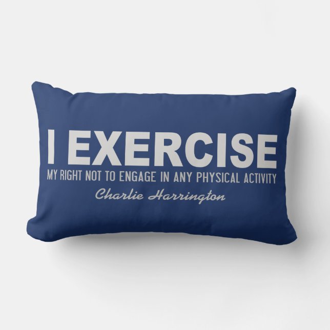 Funny Exercise custom name & color throw pillows (Front)
