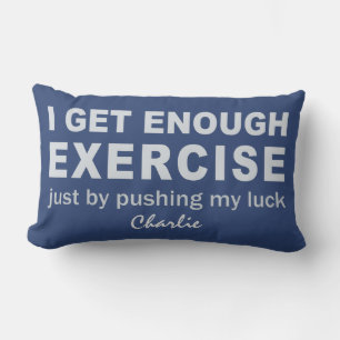 Funny Exercise custom name & color throw pillows