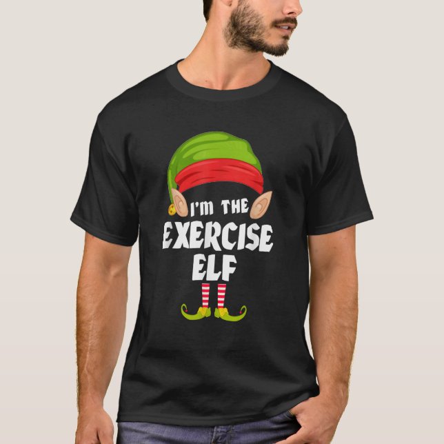 Funny Exercise Elf Matching Family Group PJ Christ T-Shirt (Front)