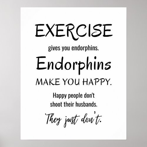 Funny Exercise Quote Gym Poster Workout Fitness Poster