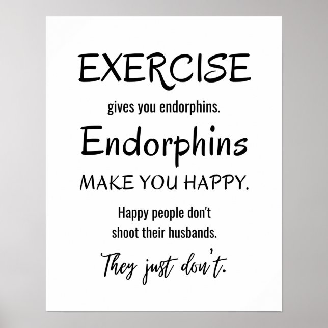 Funny Exercise Quote, Gym Poster, Workout Fitness Poster (Front)