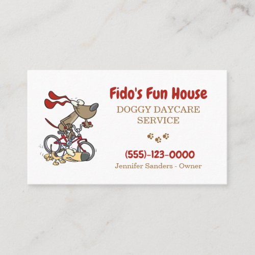 Funny Exercising Pet Sitting Doggy Daycare Service Business Card