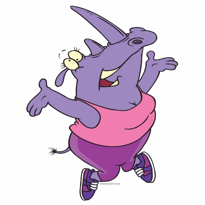 funny exercising rhino work out cartoon photo cutout