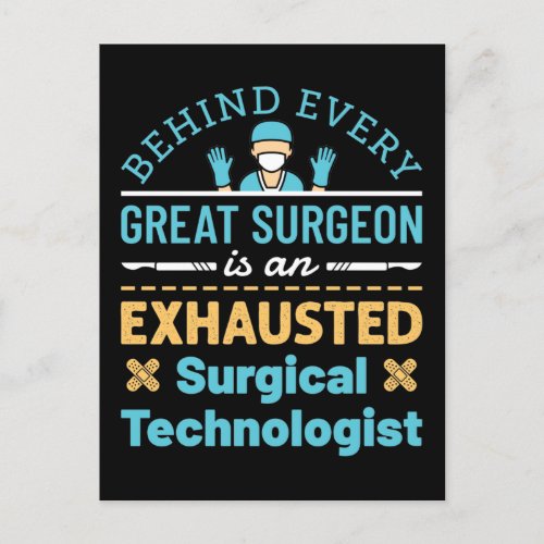 Funny Exhausted Surgical Technologist Scrub Tech Postcard