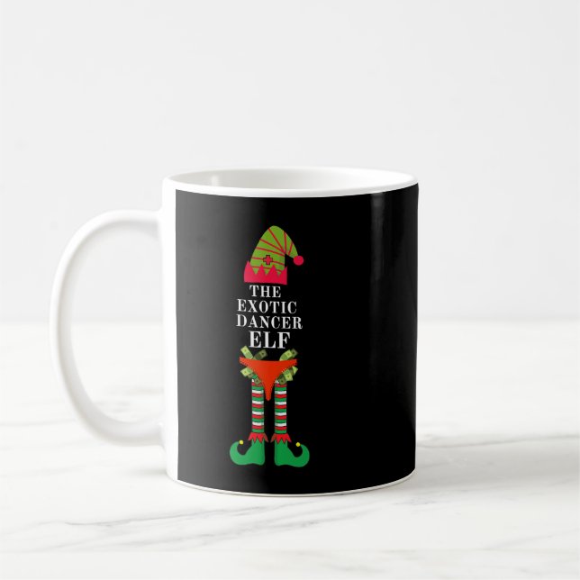 Funny Exotic Dancing Elf Matching Group Christmas  Coffee Mug (Left)