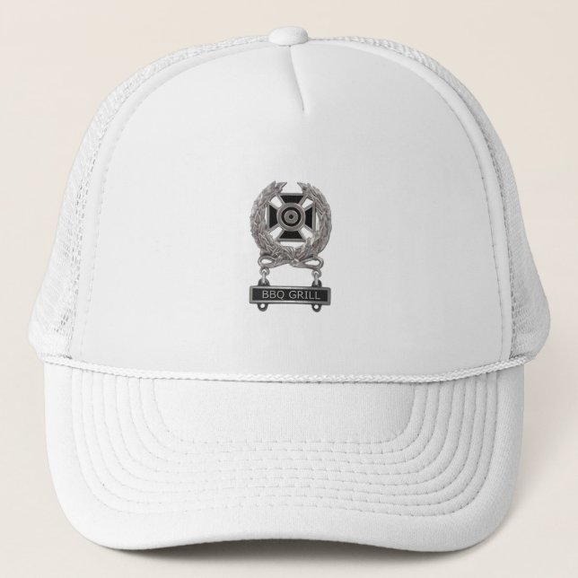 Funny Expert at BBQ Medal Trucker Hat (Front)
