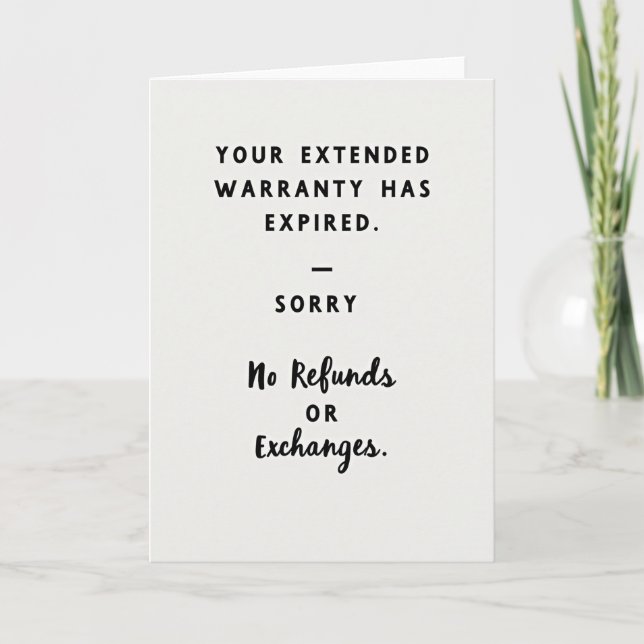 Funny Expired Warranty Card (Front)