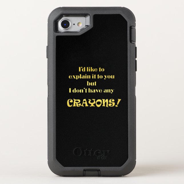 Funny Explain With Crayons Joke Otterbox iPhone Case (Back)