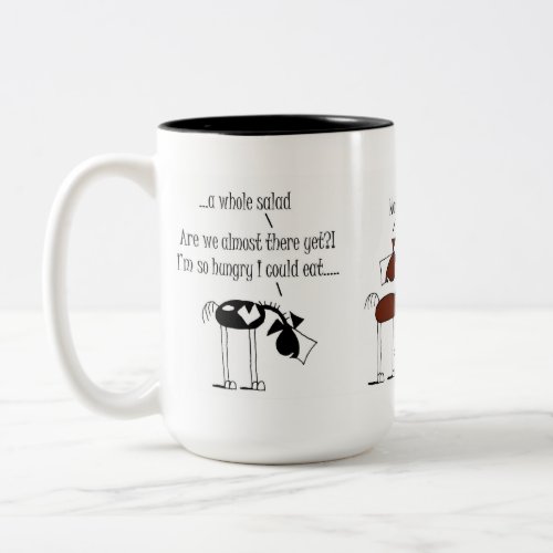 Funny Expression Horse Cartoon Two_Tone Coffee Mug