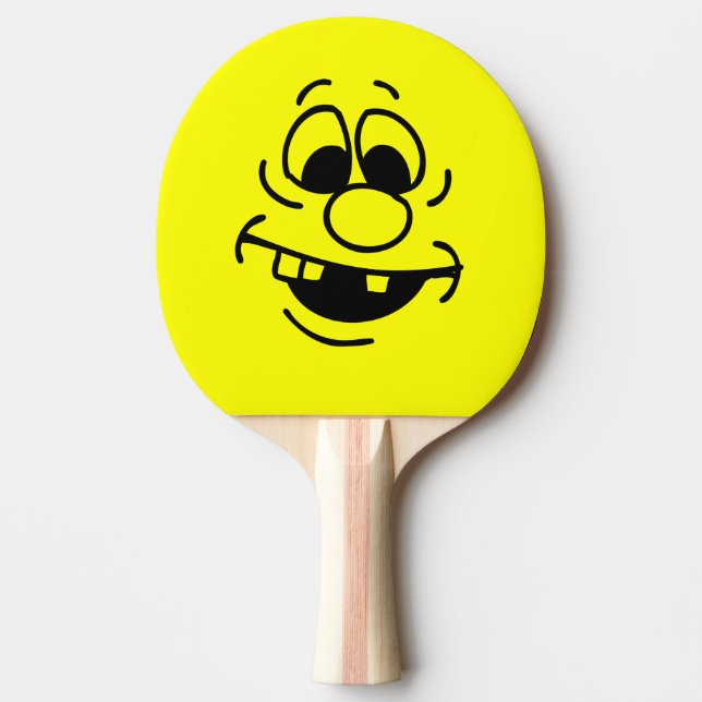 Funny Expression Yellow Face Ping-Pong Paddle (Front)