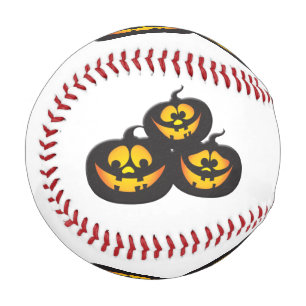 Funny Expressions Halloween Pumpkins Baseball
