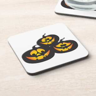 Funny Expressions Halloween Pumpkins Beverage Coaster