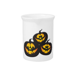 Funny Expressions Halloween Pumpkins Beverage Pitcher