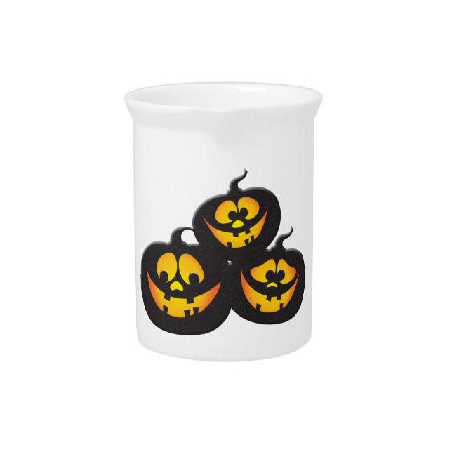 Funny Expressions Halloween Pumpkins Beverage Pitcher (Front)