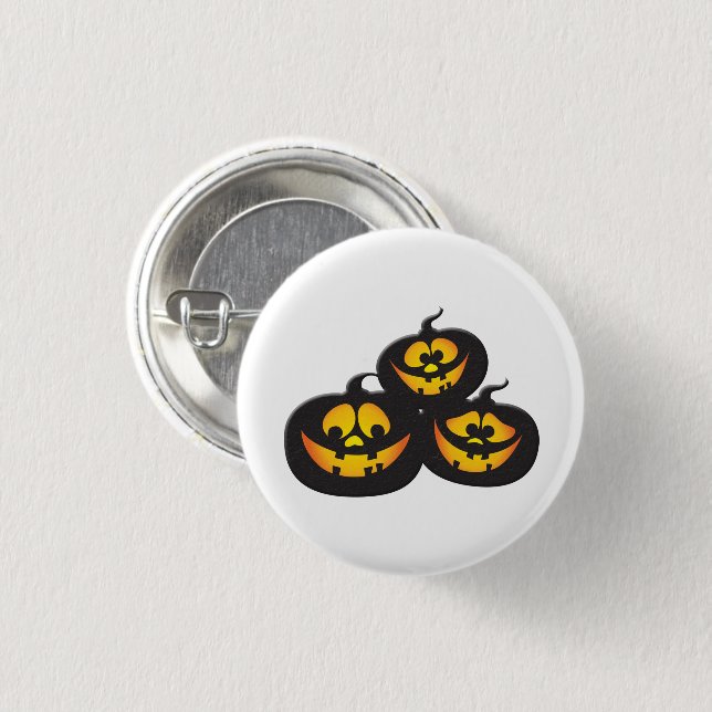 Funny Expressions Halloween Pumpkins Button (Front & Back)