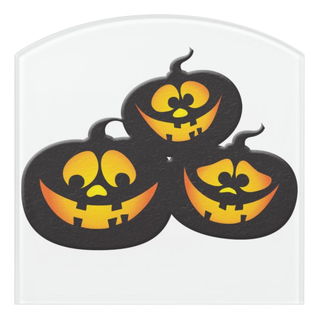 Funny Expressions Halloween Pumpkins Door Sign (Contour Front)