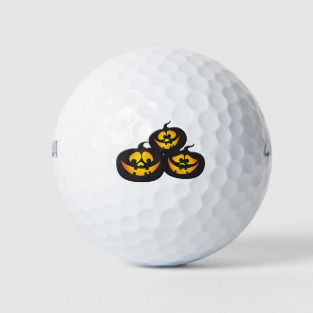 Funny Expressions Halloween Pumpkins Golf Balls (Front)