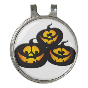 Funny Expressions Halloween Pumpkins Golf Hat Clip
