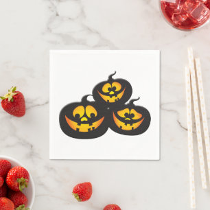 Funny Expressions Halloween Pumpkins Napkins