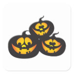 Funny Expressions Halloween Pumpkins Square Sticker