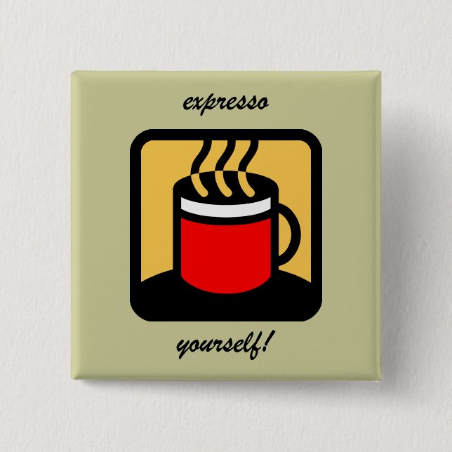 Funny expresso coffee button (Front)