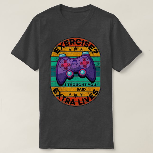 Funny Extra Lives Video Game Controller Retro  Boy T-Shirt (Design Front)