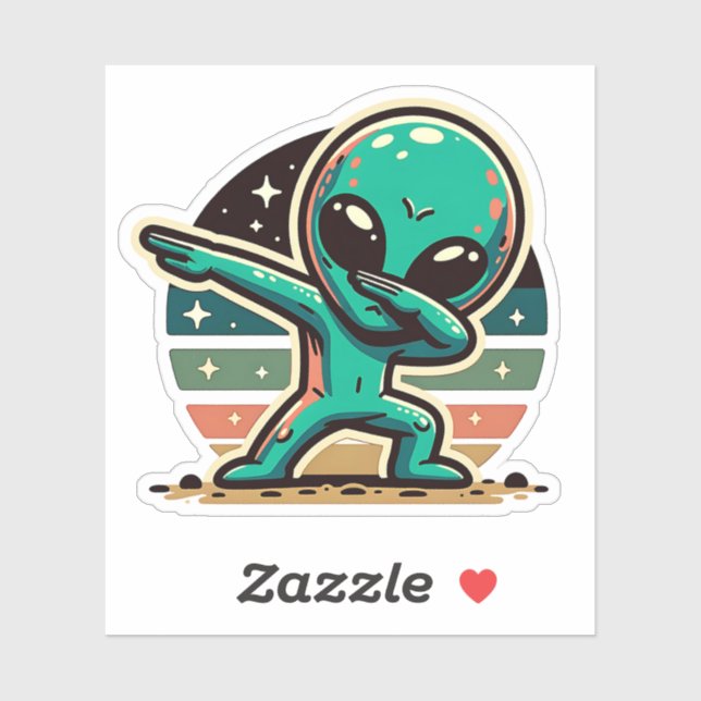 Funny Extraterrestrial Alien Dabbing Sticker (Sheet)