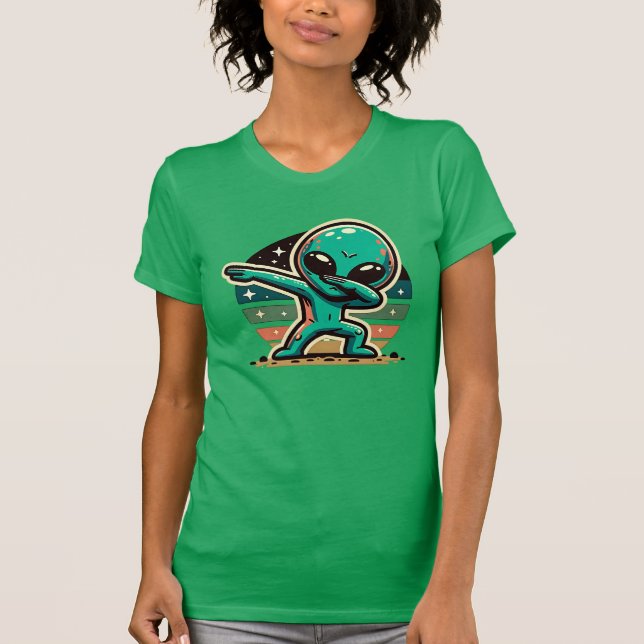 Funny Extraterrestrial Alien Dabbing T-Shirt (Front)