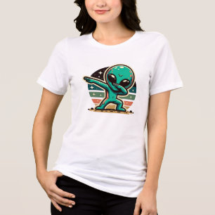 Funny Extraterrestrial Alien Dabbing Tri-Blend Shirt
