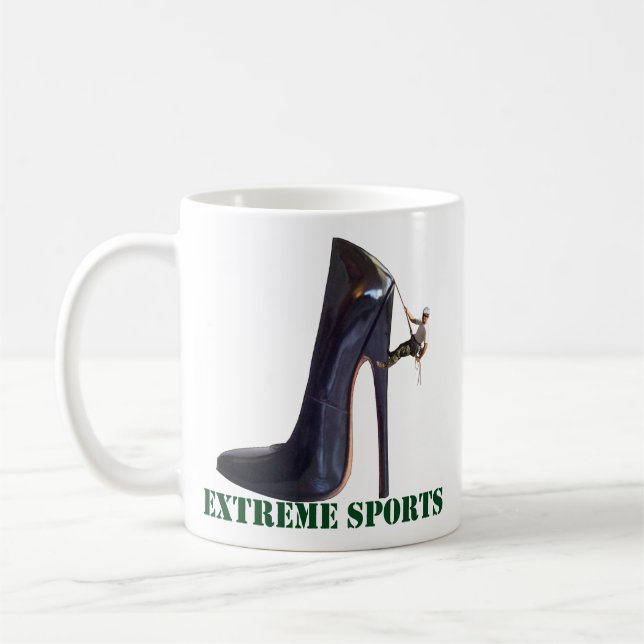 Funny Extreme Sports - Shoe Climbing Coffee Mug (Left)