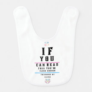 Funny Eye Chart Exam Change my Diaper Baby Baby Bib