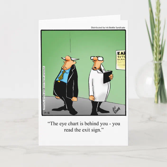 funny eye chart humor greeting card zazzle com