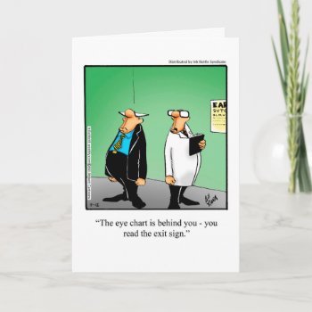 Funny Eye Chart Humor Greeting Card by Spectickles at Zazzle