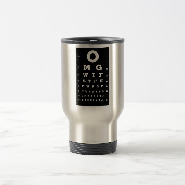 Funny Eye Chart Travel Mug (Center)