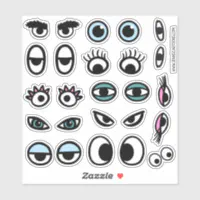 Eyeball Stickers Cartoon Eyes Woman Eyes Girl Eye Decals Choose