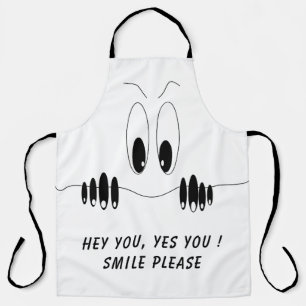 Funny Eyes Apron Smile - Custom Text and Color