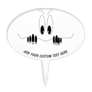 Funny Eyes Cake Topper with Custom Text and Color