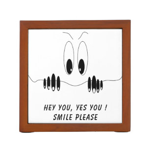 Funny Eyes Desk Organizer Custom Text and Color